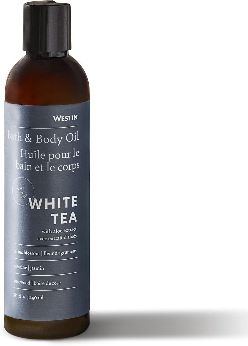 Westin White Tea Aloe Bath & Body Oil - Soothing and Invigorating Massage Oil with Aloe Extract - 8 Ounces - Image 1